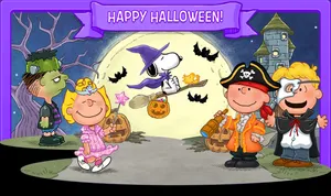 Charlie Brown Purple Halloween Art Wallpaper