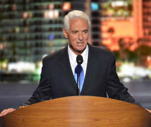 Charlie Crist Wooden Podium Wallpaper