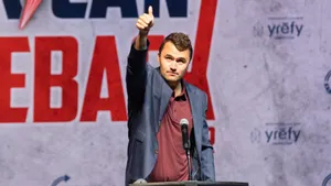 Charlie Kirk Speaking At Event Wallpaper