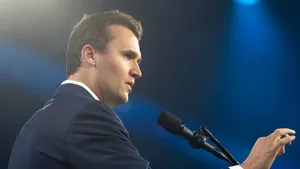 Charlie Kirk Speaking At Event Wallpaper