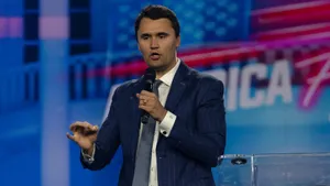 Charlie Kirk Speaking At Event Wallpaper