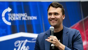 Charlie Kirk Speaking Engagement Wallpaper