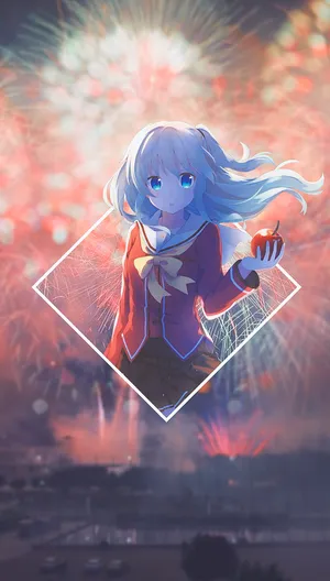 Charlotte Anime Nao With Firework Wallpaper