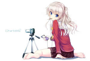 Charlotte Anime Nao With Gadget Wallpaper