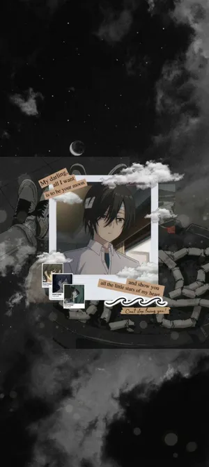 Charlotte Anime Yuu In Polaroid Wallpaper