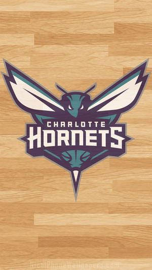 Charlotte Hornets Logo On Wood Wallpaper
