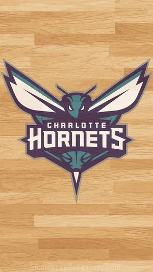 Charlotte Hornets Logo On Wood Wallpaper