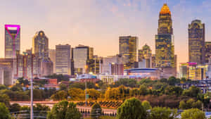 Charlotte Skyline Dusk View Wallpaper