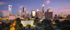 Charlotte Skyline Dusk View Wallpaper