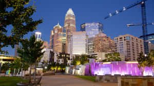 Charlotte Skyline Twilight View Wallpaper