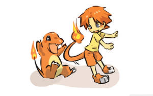 Charmander And Boy Wallpaper