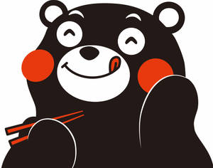 Charmed Kumamon Enjoying A Tasty Meal With Chopsticks Wallpaper