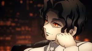 Charming Anime Villain With Fiery Eyes Wallpaper