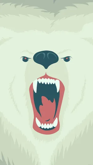 Charming Cartoon Polar Bear Enjoying The Snow Wallpaper