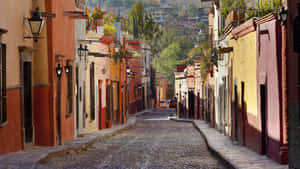 Charming_ Cobblestone_ Street_ Mexico Wallpaper