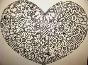 Charming Heart Doodle Artwork Wallpaper