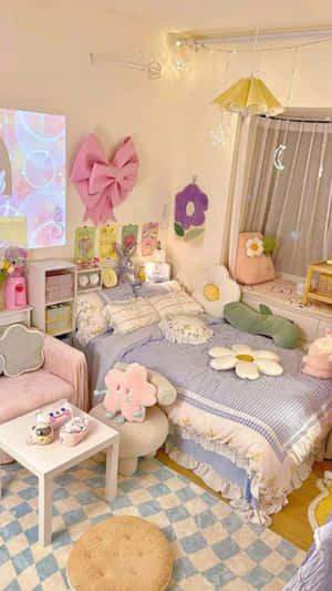 Charming Kawaii Bedroom Decor Wallpaper