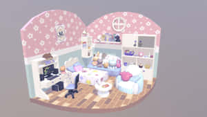 Charming Kawaii Room With A Touch Of Pastel Colors Wallpaper