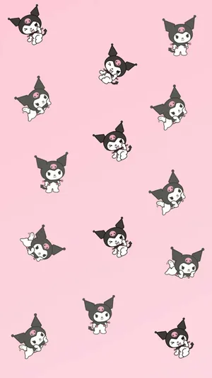 Charming Kuromi Pattern Wallpaper Wallpaper