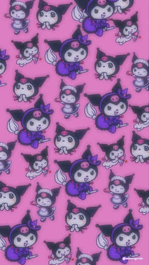 Charming Kuromi Pattern Wallpaper Wallpaper