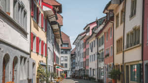 Charming Street Aarau Switzerland Wallpaper