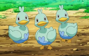Charming Trio Of Ducklett Characters Wallpaper