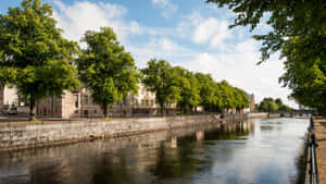 Charming Winter Scene In Gävle, Sweden Wallpaper