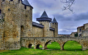 Chateau Comtal Castle In Carcassonne, France Wallpaper