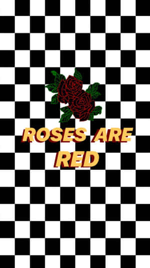 Checkerboard Roses Are Red Wallpaper