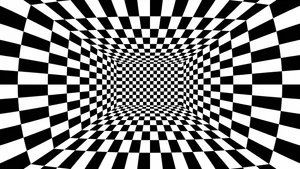 Checkerboard Tunnel Illusion Wallpaper