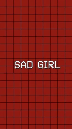 Checkered Sad Girl Text Wallpaper