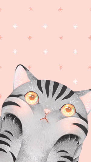 Cheeky Neko Kawaii Iphone Art Wallpaper