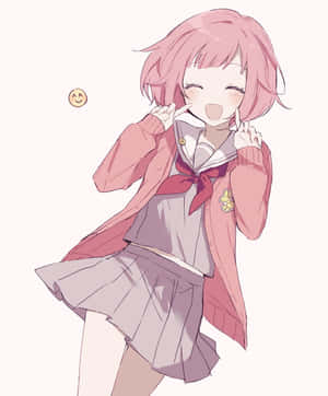 Cheerful_ Anime_ Girl_ Smiling Wallpaper