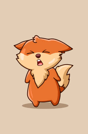 Cheerful Cartoon Fox Illustration Wallpaper