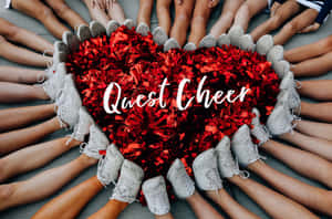 Cheerleaders Heart Formation Pom Poms Wallpaper