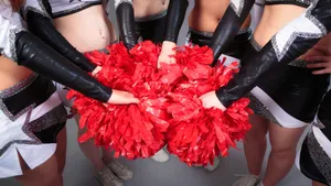Cheerleaders Team Spirit Pom Poms Wallpaper