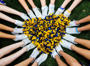 Cheerleading Spirit Circle Pom Poms Wallpaper