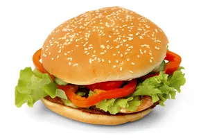 Cheeseburger On A White Background Wallpaper