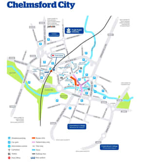 Chelmsford City Map Wallpaper