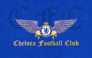 Chelsea Fc Logo Between Wings And Skulls Wallpaper