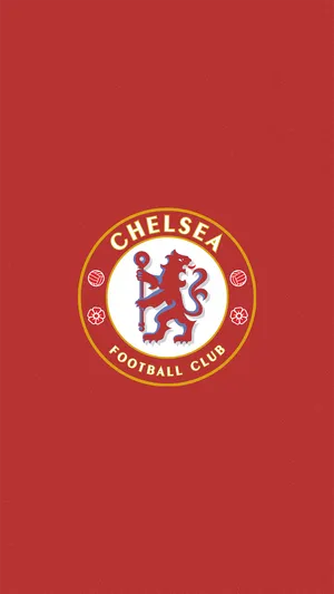 Chelsea Football Club Logo On A Red Background Wallpaper