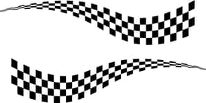 Chequered Flag Waving At Motorsport Finish Line Wallpaper