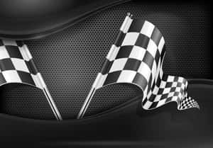 Chequered Flag Waving In The Wind Wallpaper