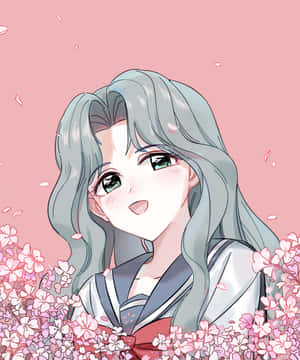 Cherry Blossom Smile Anime Girl Wallpaper