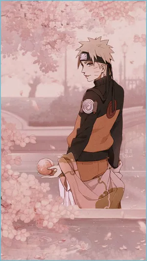 Cherry Blossoms And Naruto Aesthetic Phone Wallpaper