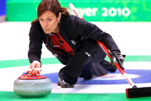 Cheryl Bernard In Action At The Winter Olympics Wallpaper