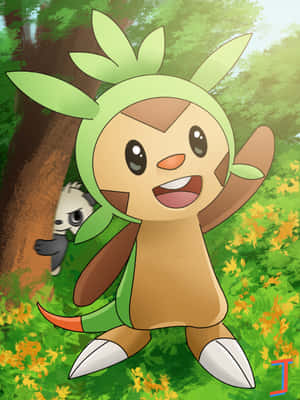 Chespin Waving Wallpaper