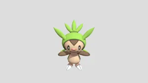 Chespin With Green Head Wallpaper