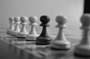 Chess Piecesin Blackand White Wallpaper