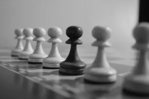 Chess Piecesin Blackand White Wallpaper